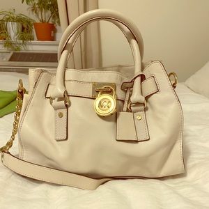 Michael Kors white Hamilton bag